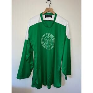 Y2K Hockey Monkey Division Monkeysports Green Long Sleeve Jersey NHL 2000s 2XL